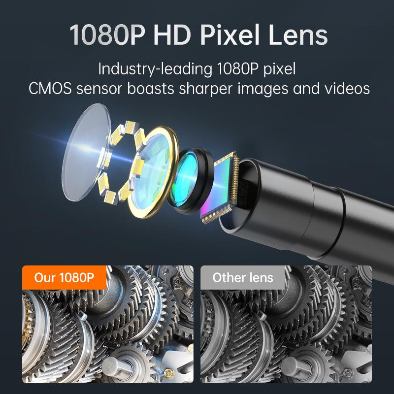 Handhel промышленный эндоскоп 1080P4,3 ''IPS экран жесткий кабель камера для осмотра канализационных труб бороскоп IP67 водонепроницаемый 2000 мАч