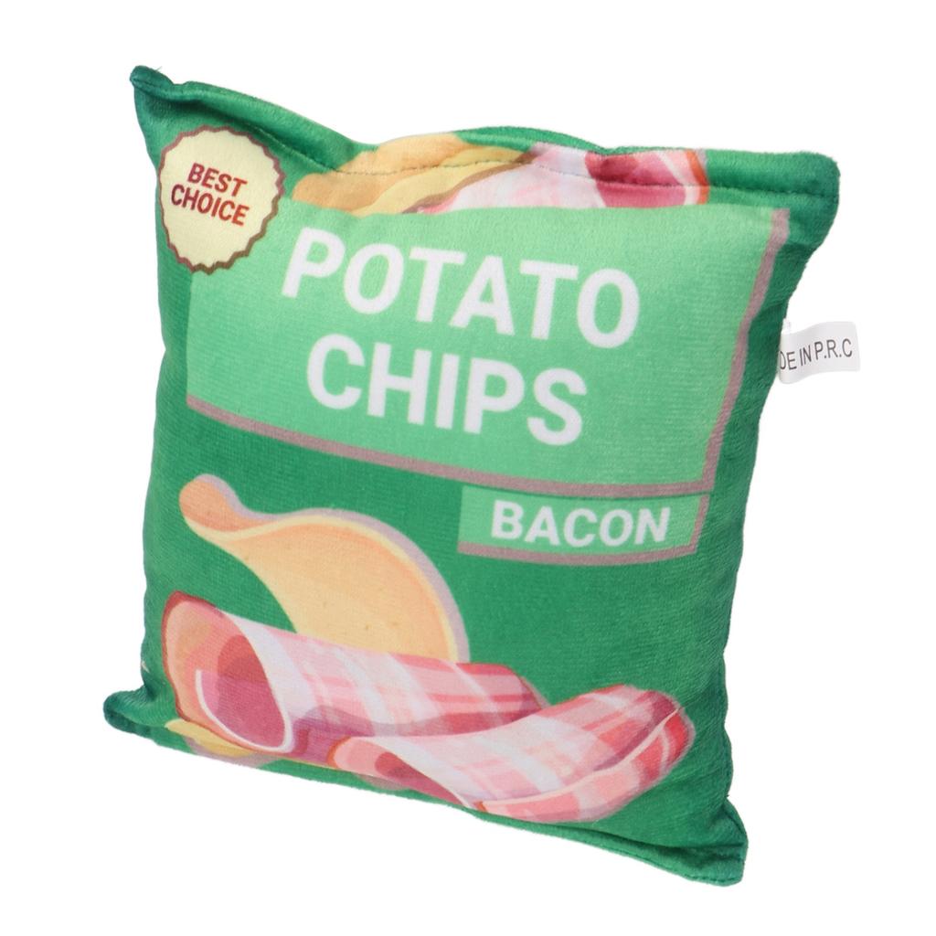 Плюшевая игрушка для собаки в виде картофельных чипсов со встроенной шуршащей бумагой, устойчивая к укусам, пищащая игрушка для собаки в виде пакета со снеками для