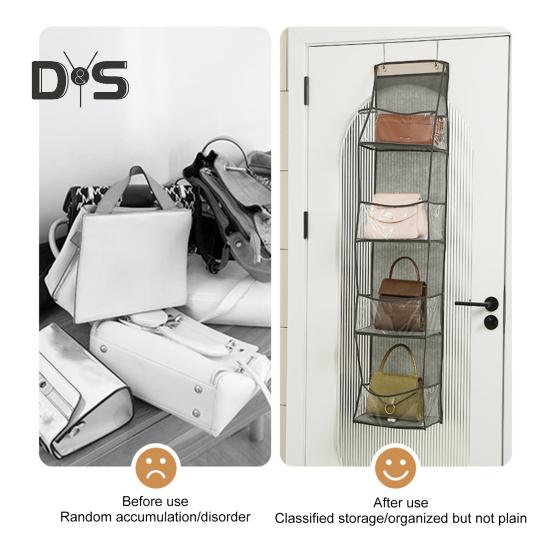 Подвесной органайзер для хранения вещей, прочный, выдерживающий большую нагрузку, с большой вместимостью, простой монтаж, многоцелевой держатель для хранения с металлическими крючками