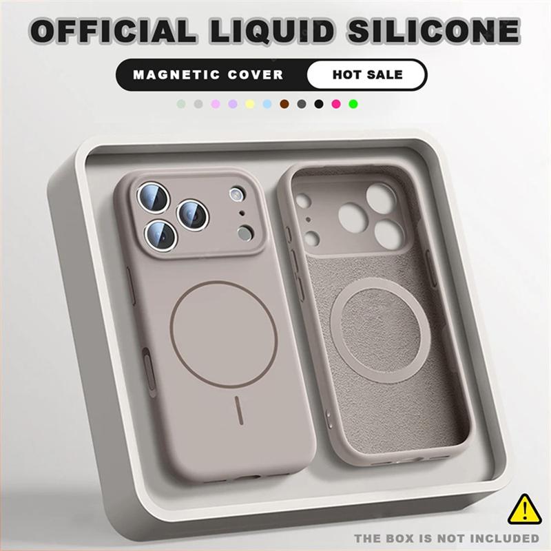Для Magsafe Чехлы из жидкого силикона для телефона Для iPhone 17 16 15 14 13 12 Pro Max 16 Plus Air Case Магнитная крышка для беспроводной зарядки