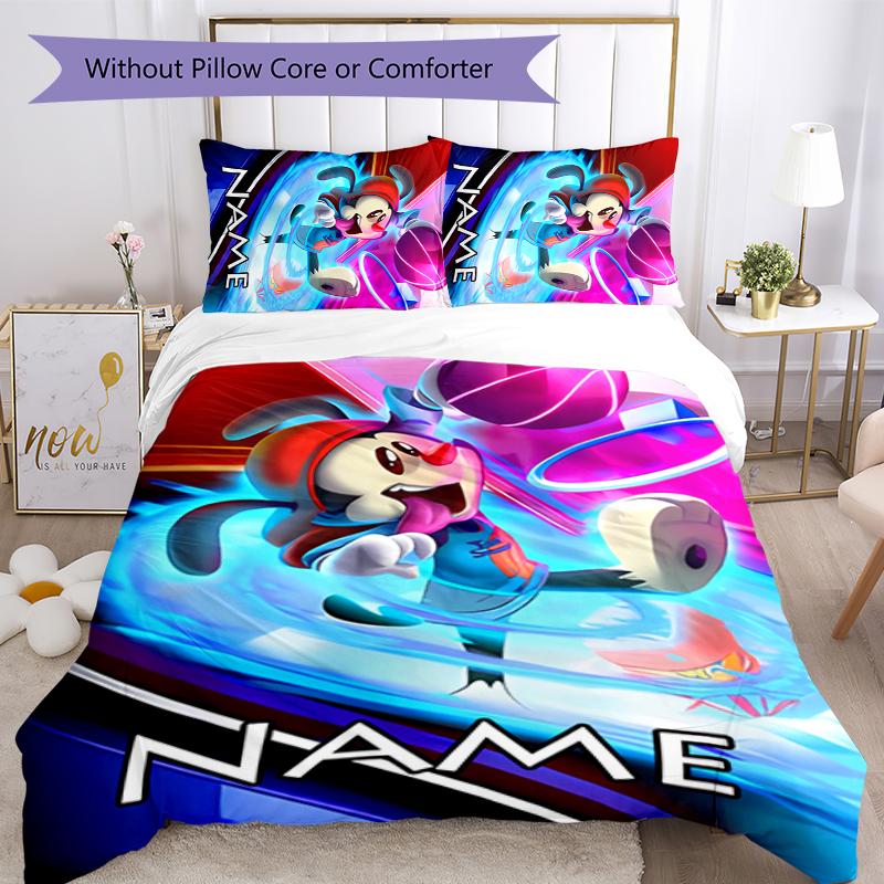 3pcs Custom Name Animaniacs Bedding Set Duvet Cover Closure Includes 1 Duvet Cover & 2 Pillowcases for All Seasons Bedroom Decor