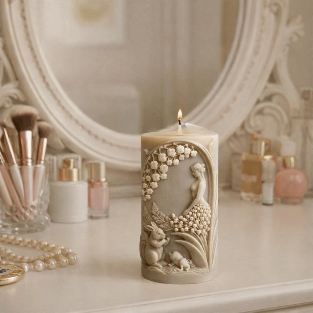 Reusable Silicone Candle Mold 3D Pillar Candle Mold Flower Girl Candle Mold  DIY Crafting