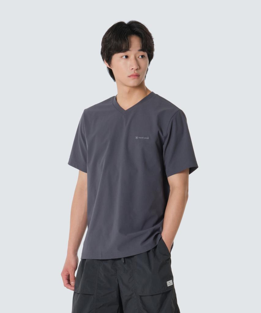 SNOWPEAK APPAREL Классическая футболка с V-образным вырезом и коротким рукавом (S26Mmtts14) Винтаж Синий