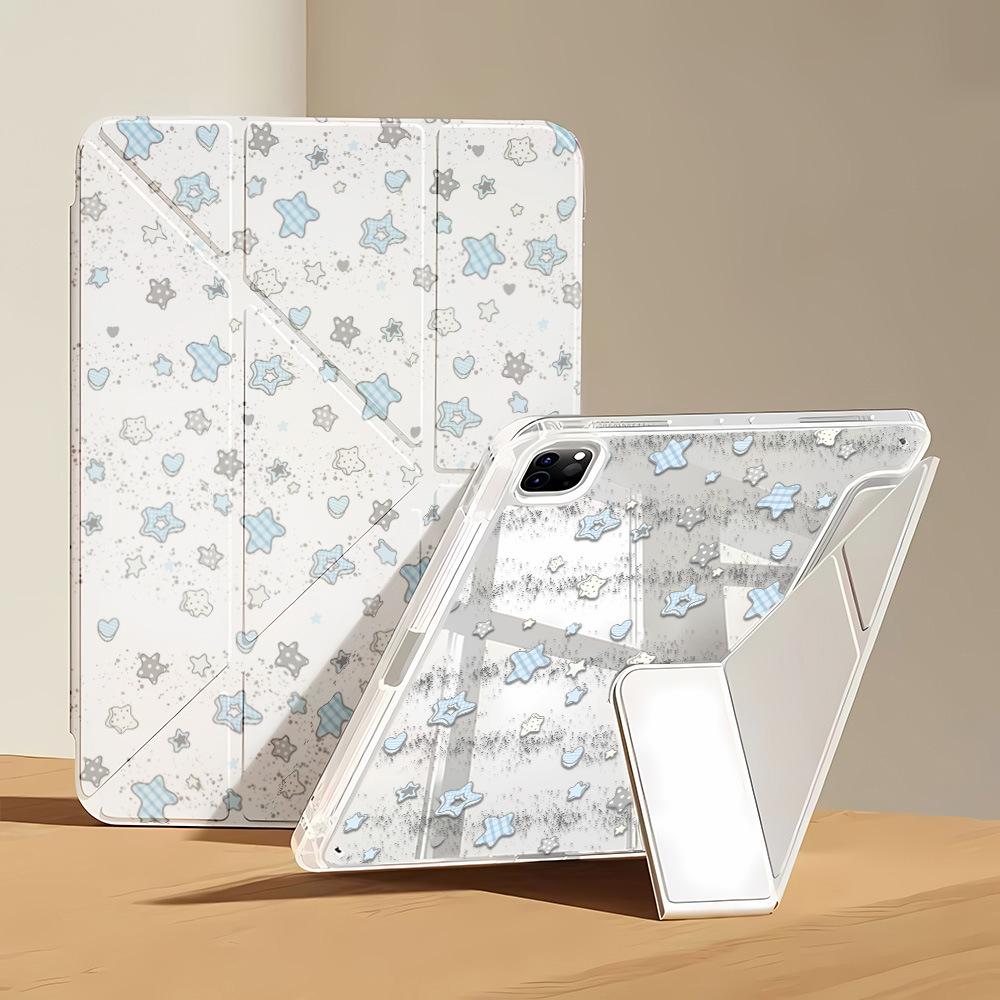 Подходит для iPad Pro 11 Синяя Звезда Y Складная Наклейка Плоский Защитный Чехол Акриловый 10,2 Дюйма Всесторонний Простой