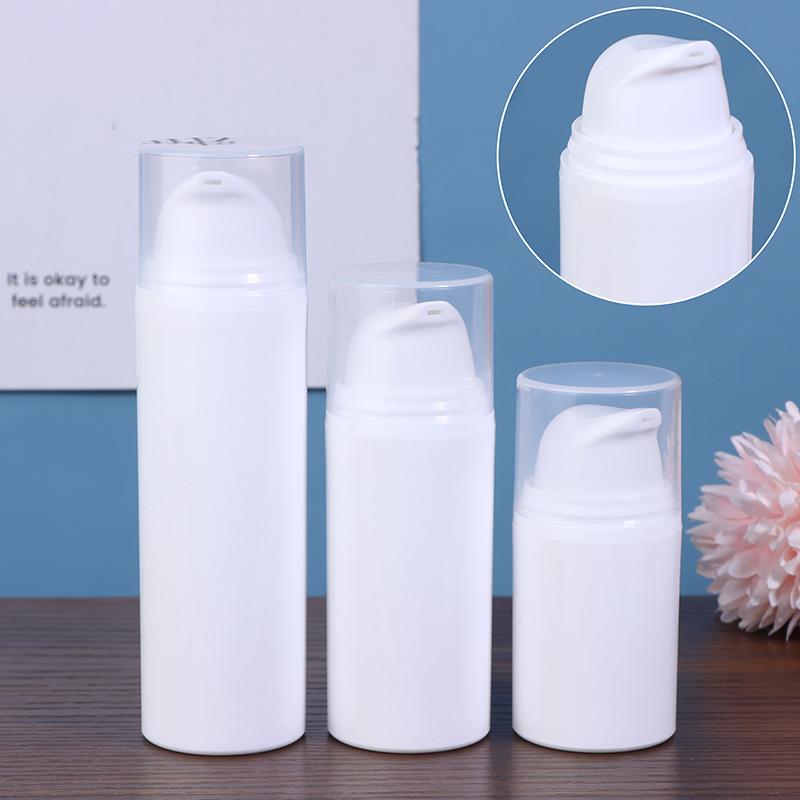 15Ml 30Ml 50Ml Plastic Travel Bottles Cream Refillable White Airless Pump Emulsion Vacuum Lotion Bottle Makeup Cosmetics For Gel