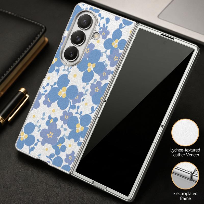 Винтажный чехол с принтом клубничных цветов для Samsung Z Fold 8 Ultra 7 6 5, роскошная кожаная накладка с покрытием, жесткий чехол для телефона для Galaxy Z Fold8 Fold7 Fold6