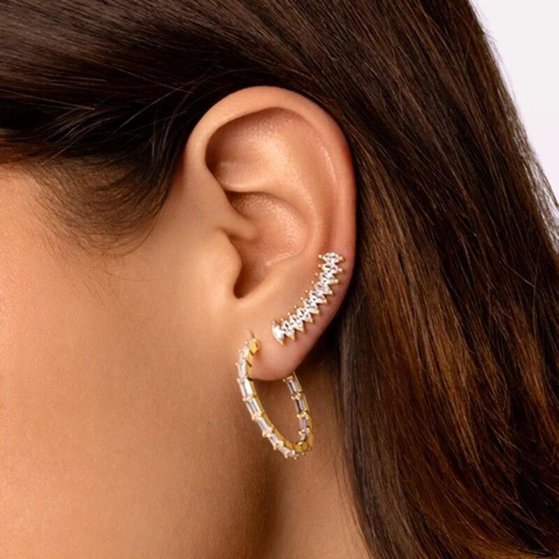 925 стерлингового серебра новый тренд геометрические конский глаз циркон серьги гвоздики для женщин пирсинг серьги ювелирные изделия подарки 1 шт