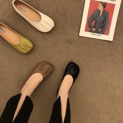Туфли на плоской подошве с мелким вырезом, мягкая подошва, супермягкие, лето 2025, новая коллекция, ленивые женские туфли для офисных работниц, туфли-лодочки с круглым носком