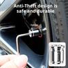 4Pcs Locking Car Tire Valve Stems Caps Anti-Theft Auto Wheel Valve Stem Covers with Rubber Seal Universal Tyre Air Stems Covers
