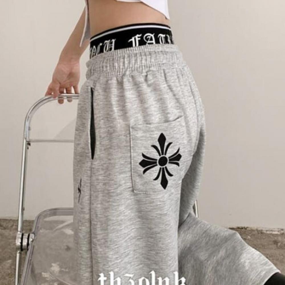 The Pink Cro Lettering Layered Wide Training Pants