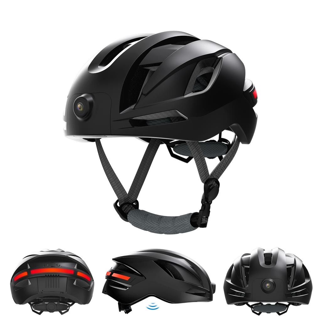 Велосипедный шлем с BT Smart Riding Helmet с камерой 1080P и задними фонарями, универсальный, регулируемый