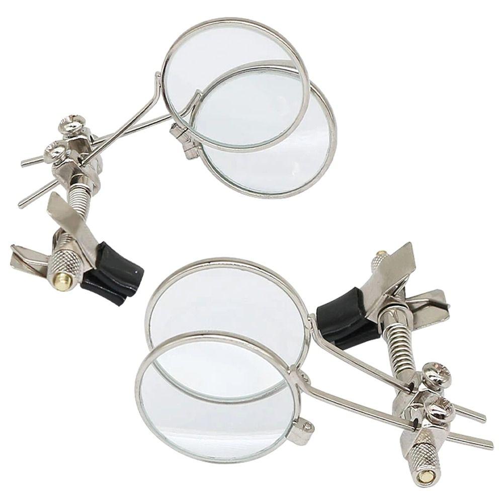 Профессиональная монокулярная лупа с зажимом, лупа из нержавеющей стали с двойными линзами, увеличительное стекло