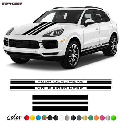 Наклейки на боковую юбку автомобиля на капот автомобиля для Porsche Cayenne 2006-настоящее время, комплекты в полоску для кузова, индивидуальные виниловые наклейки, аксессуары
