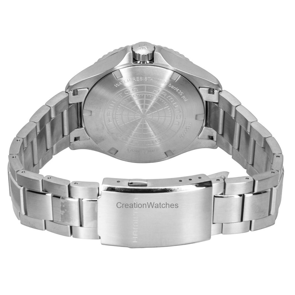 Hamilton Khaki Navy Scuba GMT Нержавеющая сталь Серебристый циферблат Автоматические Дайверские H82555150 300М Мужские часы