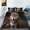 Bedding Two- Or Three-Piece Polyester Ferocious Wolf Digital Print