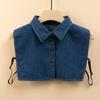 Fake Collar Women'S Versatile Retro Denim Shirt Collar Cotton Decorative Denim Pointed Collar With Sweater Collar