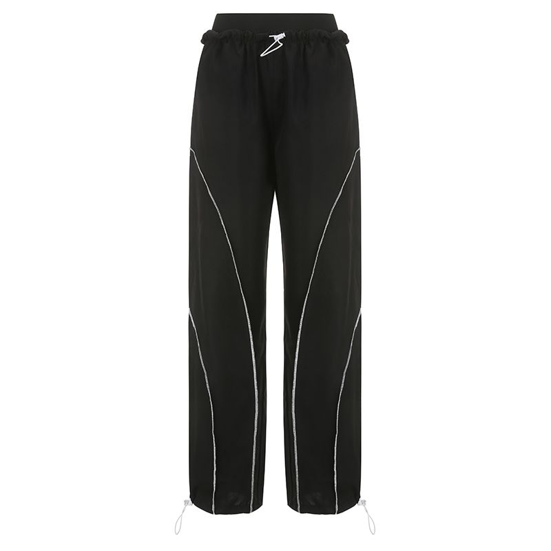 Свободные мешковатые спортивные штаны с высокой талией, уличная одежда для бега, женские широкие брюки, повседневные базовые брюки в стиле панк