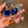2pcs Women's Fashion Zircon, Crystal Heart Shaped Earrings, and Party Evening Dress Accessories