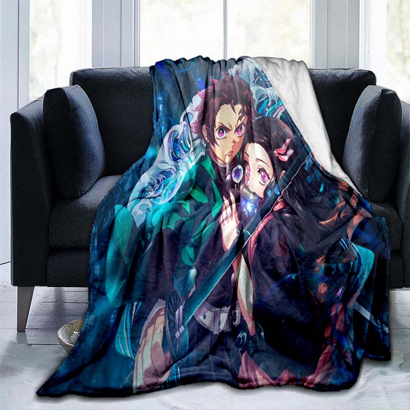 Одеяла Demon Slayer, фланелевые одеяла, аниме, одеяло, коврик, мягкое покрывало, пляжный теплый дорожный чехол для детей, постельное белье, одеяло для дивана