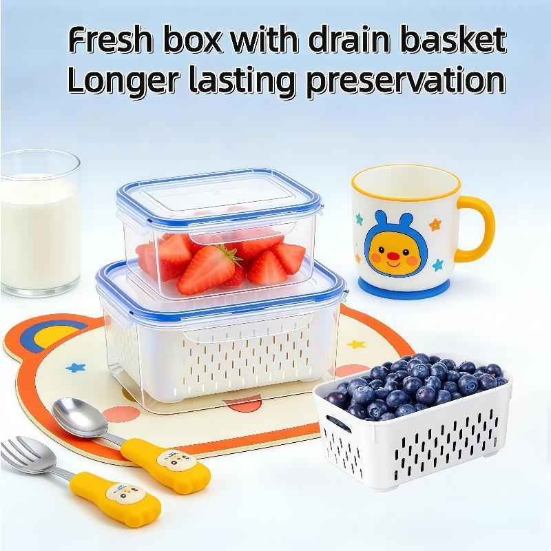 6pcs/set Large Capacity Fruit Storage Containers for Fridge with Removable Colander,Keep Berry Fruit Fresh Longer Gas Tank Doors 4