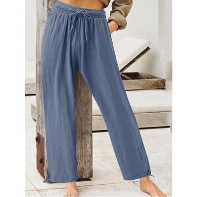 Женские брюки, летние повседневные брюки, женские однотонные домашние брюки