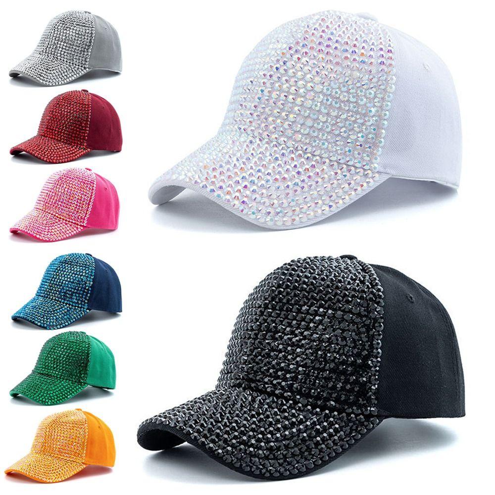 Breathable Rhinestones Baseball Caps Adjustable Sunscreen Hats Luxury Sun Hat  For Women Girls