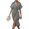 Женское летнее длинное платье с принтом, повседневное и модное, с поясом, V-образным вырезом и короткими рукавами, удобное платье