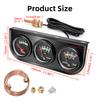 12V Car Auto 3 IN 1 Triple Meter Kits 52MM Oil Pressure Gauge+AMP,Ammeter/Voltage+Water Temperature Meter with Sensor 1/2NPT