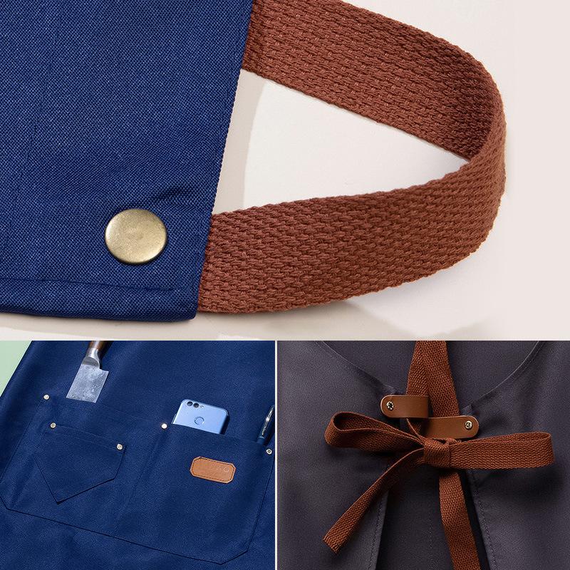 1pc Waterproof Kitchen Apron for Adults Men Women, Adjustable Cross Back Strap Work Bib Apron for Cooking Restaurant Cleaning