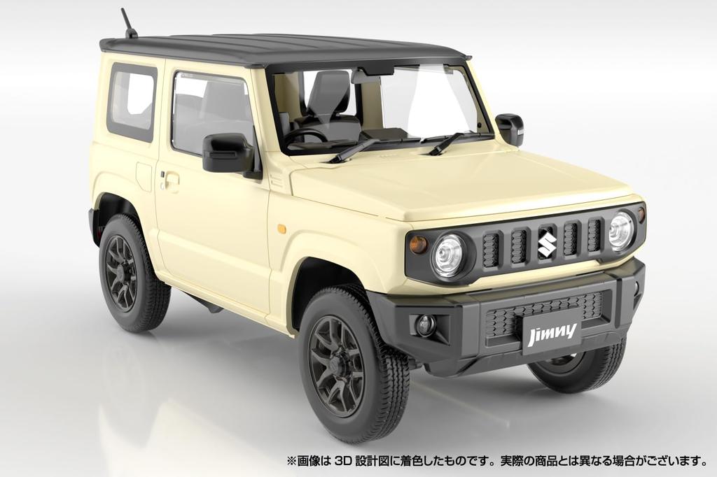Aoshima Bunka Kyozaisha Rakupla Snap Car Series JB64 Jimny 2018 Chiffon Ivory Metallic Plastic Модель 1/24 No.03-CI Цветовая кодировка (Машина)
