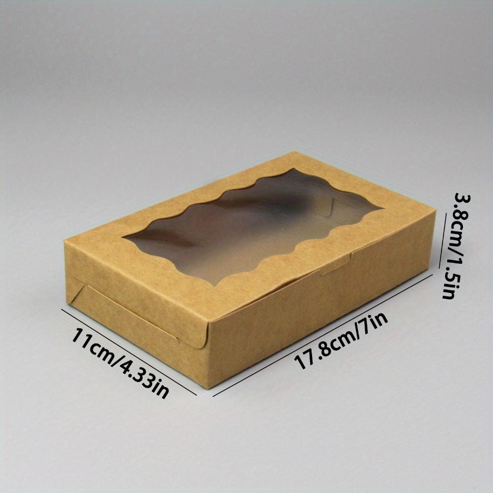 20pcs Gift Box Wirh Clear Window Treat Boxes Cookie Box Kraft Paper Gift Box Container for Dessert Pastry Candy Packaging Wedding Party Birthday