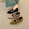 Retro Pointed Head Shallow Mouth Inner Height Increase Single Shoes Women's 2025 New Design French Late Evening Wind Mary Jane Shoes