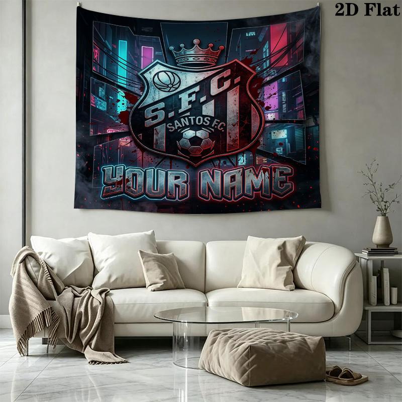 Custom Name Santos FCPrinted Tapestry – Wall Hanging for Bedrooms, Dorms, and Home Decor