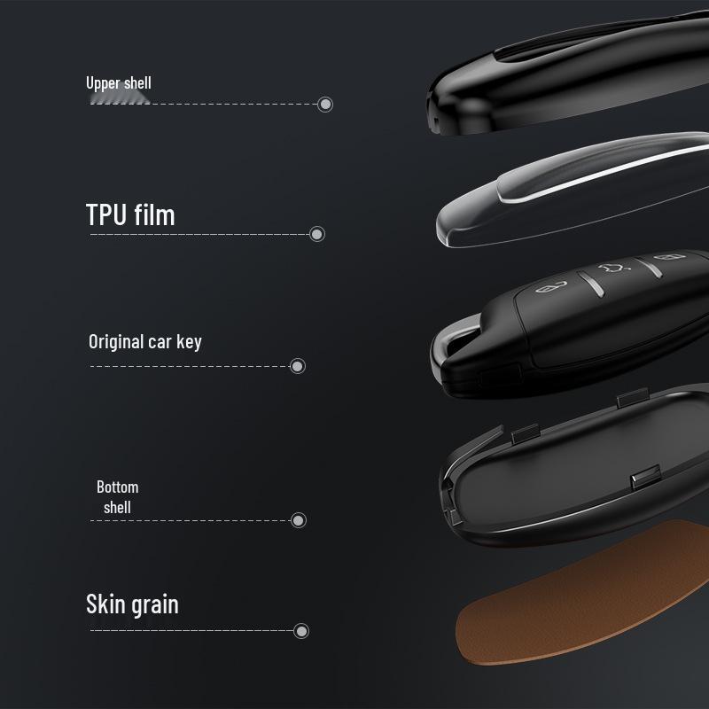 Roewe Smart Key Cover: Metal-Leather for I5 RX3 5 MAX CLEVER RX5 eMAX Models