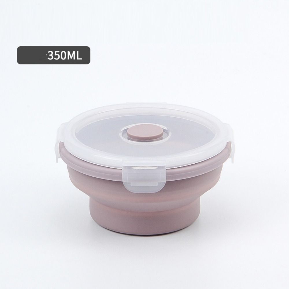 with Lids Portable Food Container Solid Colors Silicone Collapsible Bowl  Outdoor
