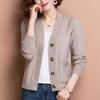 Fashion Knit Small Coat Spring Autumn Outerwear Short Women's Sweater Cardigan Middle Aged Mom Women's Clothing