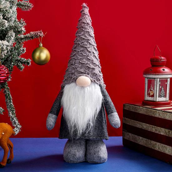 Gnome Faceless Doll Christmas Ornament Nordic Style Retractable Leg Long Beard Adorable Faceless Elf Doll Window Decoration
