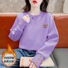 Womens Fleece Hoodie Fall Winter Geometric Print Casual Pullover Top