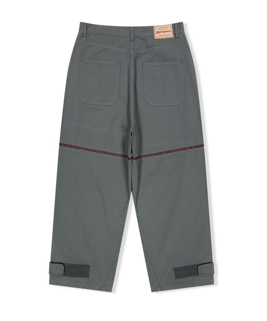 YESEYESEE Paneled Chino Pants Metal Gray