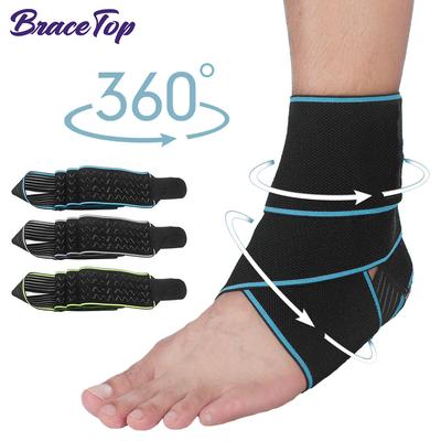 Bracetop Регулируемый Бандаж на Лодыжку Дышащий Нейлон Супер Эластичный Удобный Для Восстановления После Спортивных Травм