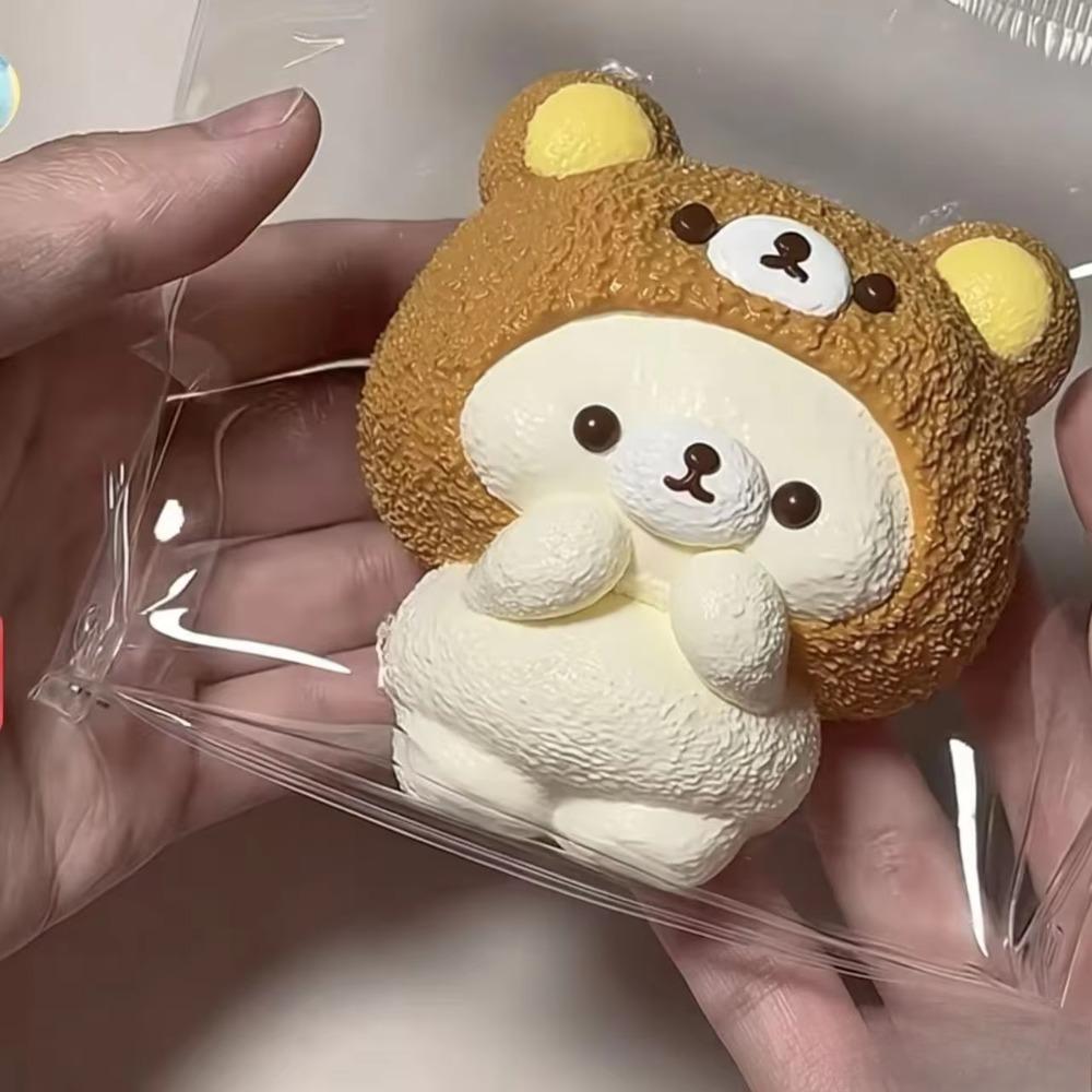 Новая Кавайная Игрушка-Сквиш Мишка Рилаккума Моти Мягкая Игрушка-Антистресс Милый Персонаж Декор для Снятия Стресса