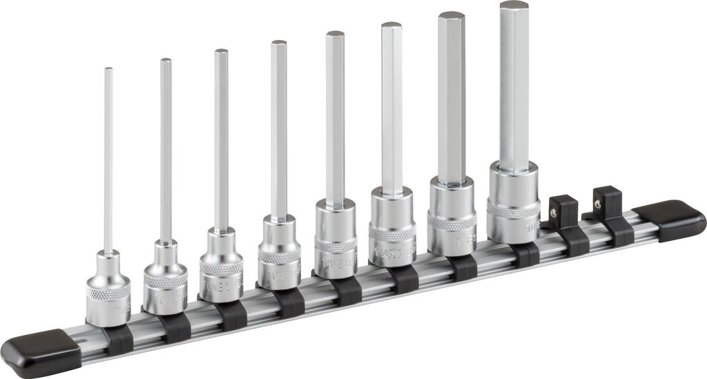 Набор длинных шестигранных головок TONE (с держателем), HH308L, 9,5 мм (3/8") Драйв, 8 штук