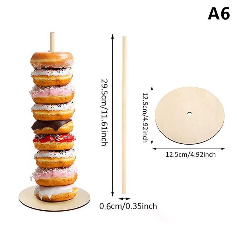 Wooden Doughnut Holder Dessert Display Rack Dim Sum Bread Sales Rack Donut Stand Birthday Party Wedding Table Decoration