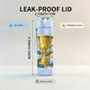 1PC Champion Trophy Soccer Print 750ml Color Plastic Sports Water Bottle Leakproof Flip Straw Lid Suitable for Sports Office Home Use