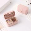 Mini Jewelry Storage Box PU Leather Jewelry Display Case Simple Ring Necklace Case  Travel