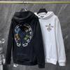 8656 CHROME HEARTS New Spring and Autumn Plus-size Thin Style Embroidered Color Classic Cross Horseshoe Hoodie