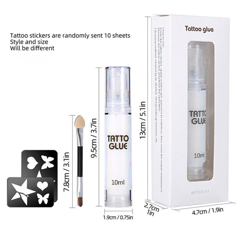 10 мл клей для тела и лица, гель с блестками, временная татуировка, гипоаллергенный макияж с кистью, хайлайтер для вечеринки в честь Хэллоуина, алмазный блеск