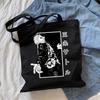 Jujutsu Kaisen Anime Kpop Black Shopping Bag Korean Vintage Kawaii Canvas Bag Khaki Shoulder Bags New Women Handbags