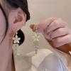 Серьги Женские Легкая Роскошь Ретро Французские Цветочные Серьги Для Женщин Серьги с Хрусталем и Длинной Кисточкой Украшения Для Вечеринки Девочек