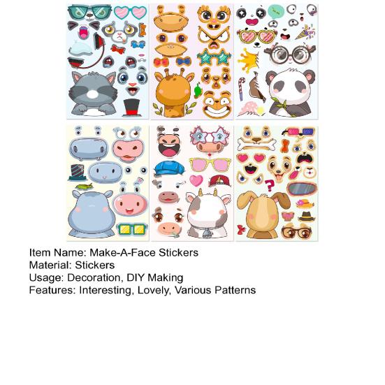 6 шт. Дети создают мультфильмы своими руками наклейки с животными корова панда щенок наклейки жираф головоломка DIY ремесло